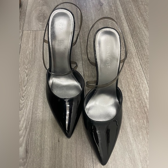 Woman’s Nine West ALL black Clear Strap Foez Pumps Heels - Picture 4 of 4